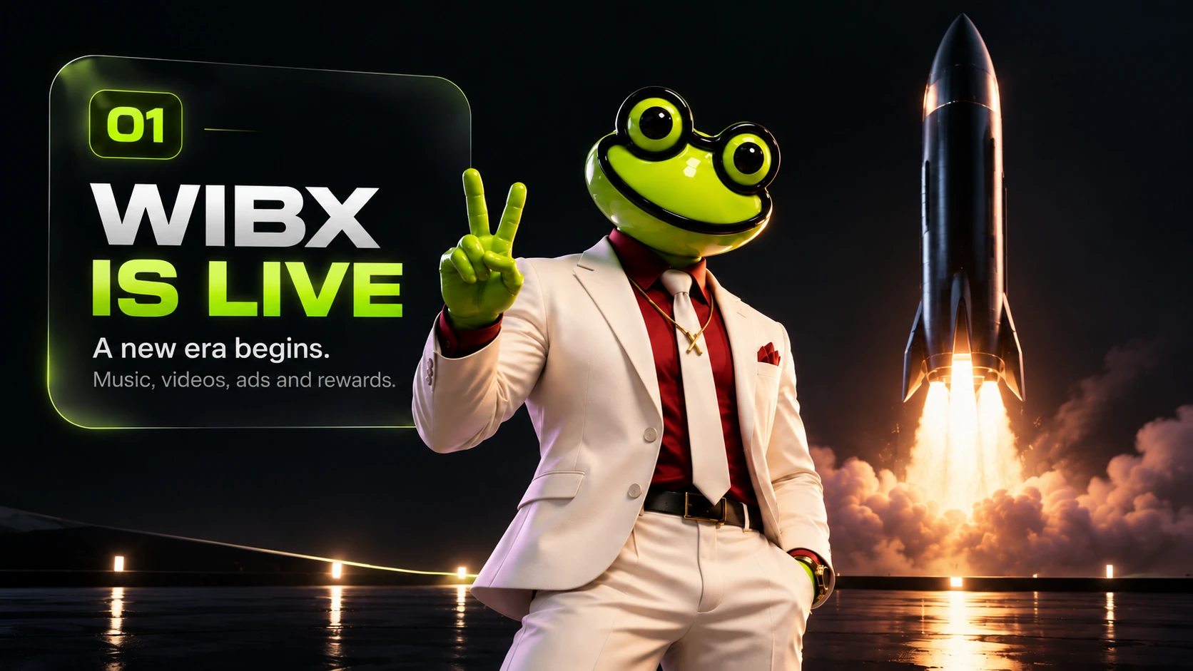 Lançamento WIBX — O futuro começa agora. A plataforma WIBX entra em funcionamento com música, vídeos, anúncios e recompensas.